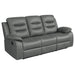 Nova 2 - piece Upholstered Padded Arm Sofa Set Dark Grey - Walo Furniture