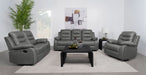 Nova 3 - piece Upholstered Padded Arm Sofa Set Dark Grey - Walo Furniture