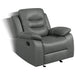 Nova Upholstered Padded Arm Glider Recliner Dark Grey - Walo Furniture