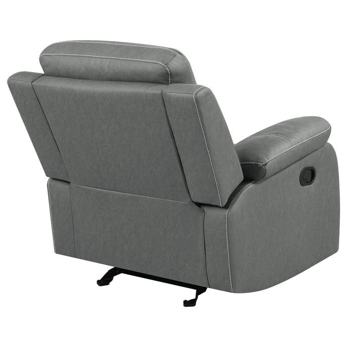 Nova Upholstered Padded Arm Glider Recliner Dark Grey - Walo Furniture