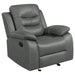 Nova Upholstered Padded Arm Glider Recliner Dark Grey - Walo Furniture