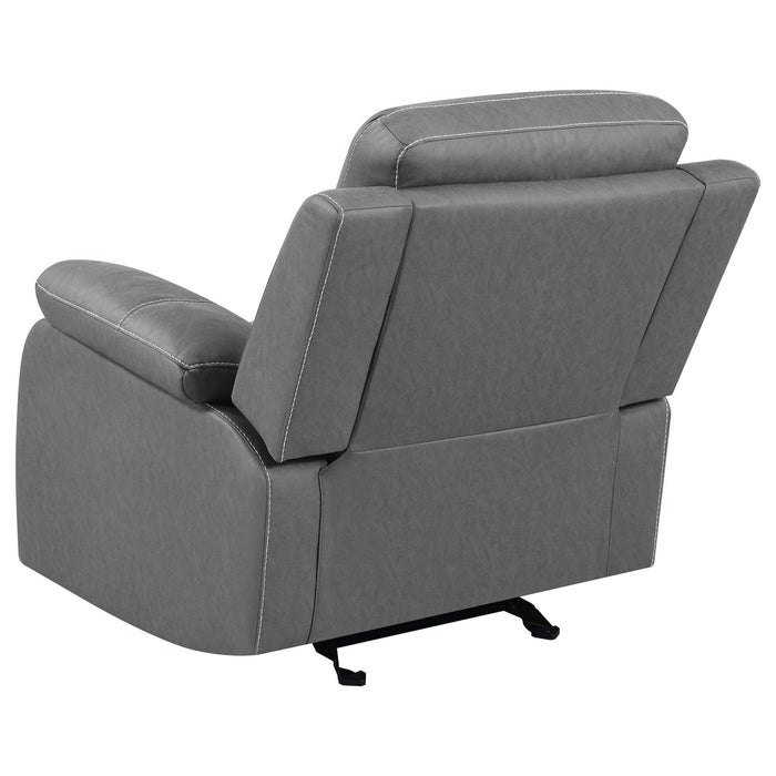 Nova Upholstered Padded Arm Glider Recliner Dark Grey - Walo Furniture