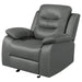 Nova Upholstered Padded Arm Glider Recliner Dark Grey - Walo Furniture