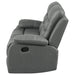 Nova Upholstered Padded Arm Reclining Loveseat Dark Grey - Walo Furniture