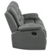 Nova Upholstered Padded Arm Reclining Loveseat Dark Grey - Walo Furniture