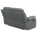 Nova Upholstered Padded Arm Reclining Loveseat Dark Grey - Walo Furniture