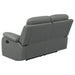 Nova Upholstered Padded Arm Reclining Loveseat Dark Grey - Walo Furniture