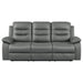 Nova Upholstered Padded Arm Reclining Sofa Dark Grey - Walo Furniture