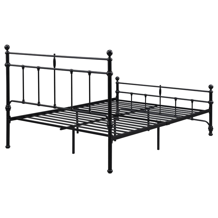 Novak 48 - inch Metal Eastern King Open Frame Bed Matte Black - Walo Furniture