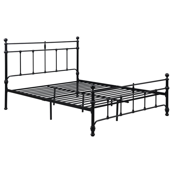 Novak 48 - inch Metal Eastern King Open Frame Bed Matte Black - Walo Furniture