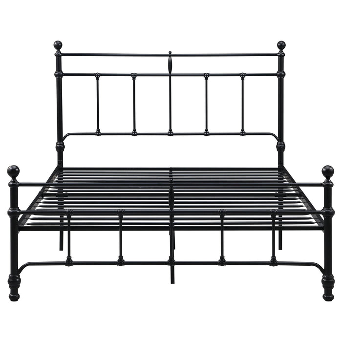 Novak 48 - inch Metal Eastern King Open Frame Bed Matte Black - Walo Furniture