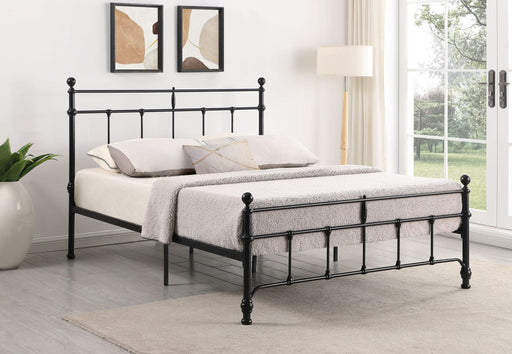 Novak 48 - inch Metal Eastern King Open Frame Bed Matte Black - Walo Furniture