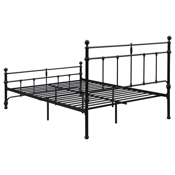 Novak 48 - inch Metal Eastern King Open Frame Bed Matte Black - Walo Furniture