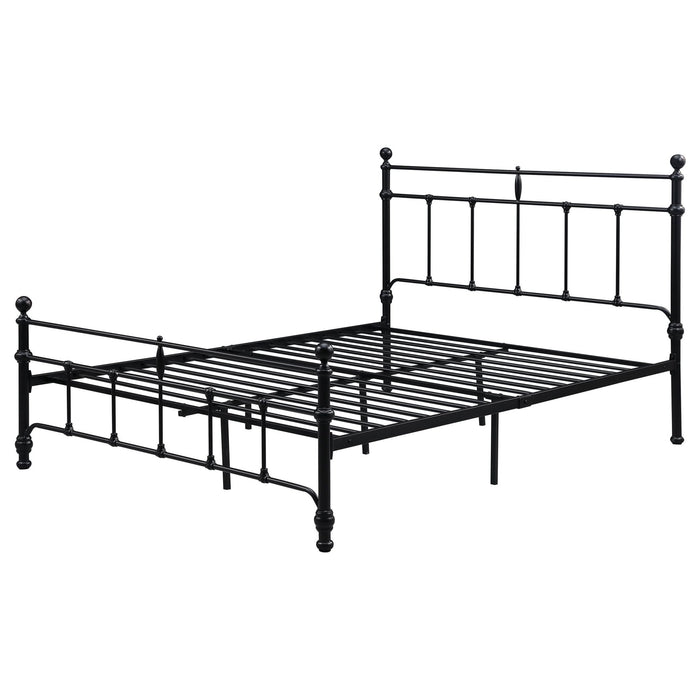 Novak 48 - inch Metal Full Open Frame Bed Matte Black - Walo Furniture