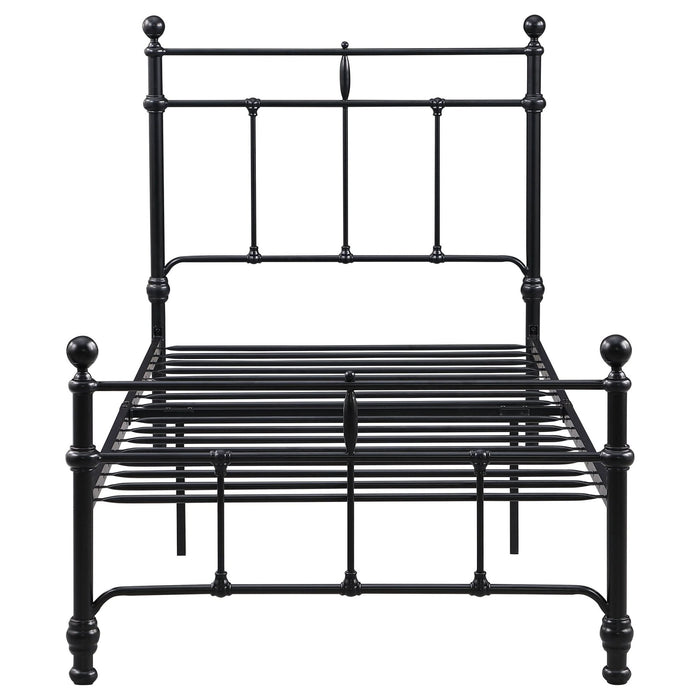 Novak 48 - inch Metal Twin Open Frame Bed Matte Black - Walo Furniture