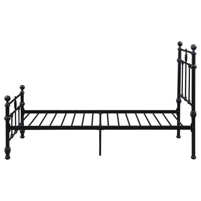 Novak 48 - inch Metal Twin Open Frame Bed Matte Black - Walo Furniture