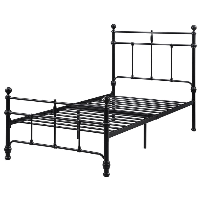 Novak 48 - inch Metal Twin Open Frame Bed Matte Black - Walo Furniture