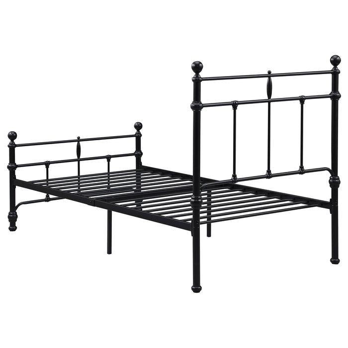 Novak 48 - inch Metal Twin Open Frame Bed Matte Black - Walo Furniture