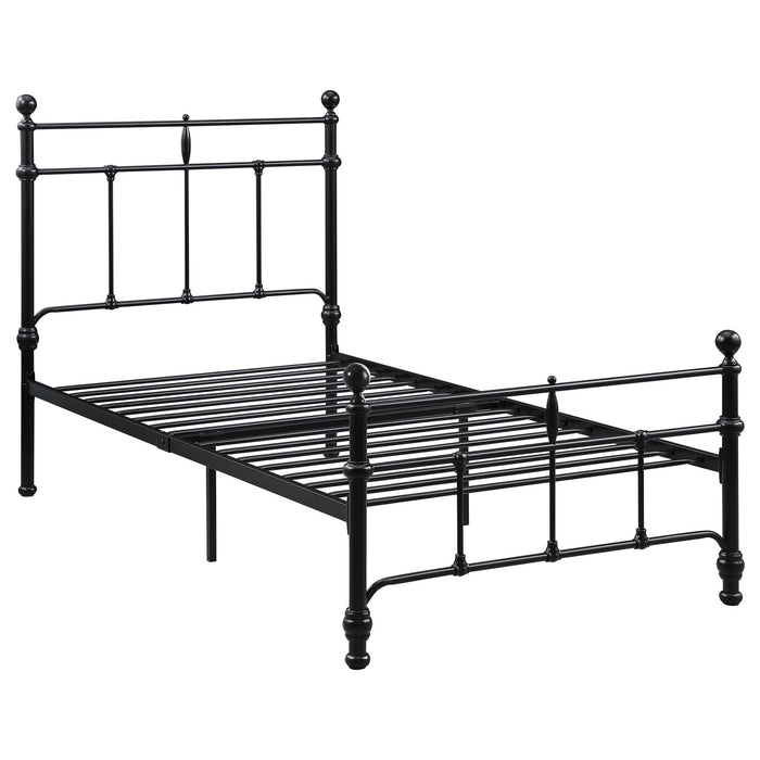 Novak 48 - inch Metal Twin Open Frame Bed Matte Black - Walo Furniture