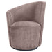 Nueva Upholstered Swivel Chair Curved Backrest Blush - Walo Furniture