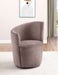 Nueva Upholstered Swivel Chair Curved Backrest Blush - Walo Furniture