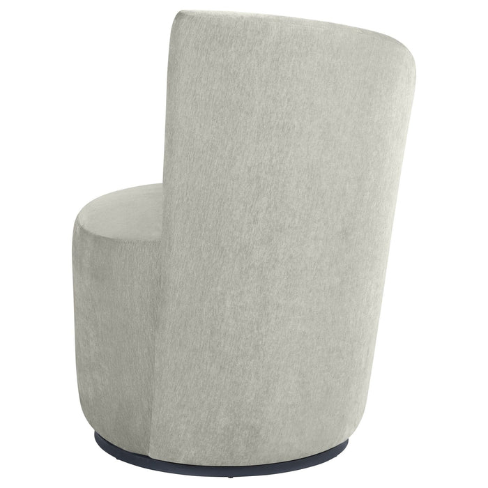 Nueva Upholstered Swivel Chair Curved Backrest Dove Grey - Walo Furniture