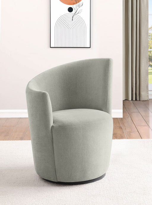 Nueva Upholstered Swivel Chair Curved Backrest Dove Grey - Walo Furniture