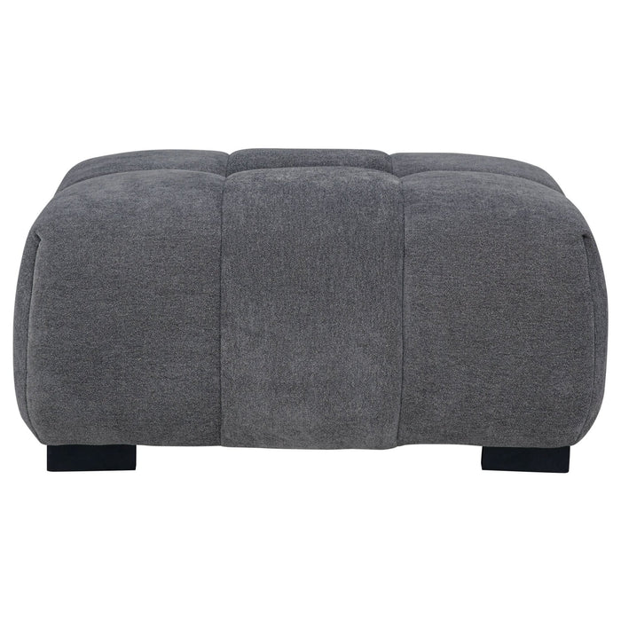 Octavia Upholstered Rectangular Ottoman Charcoal Grey - Walo Furniture