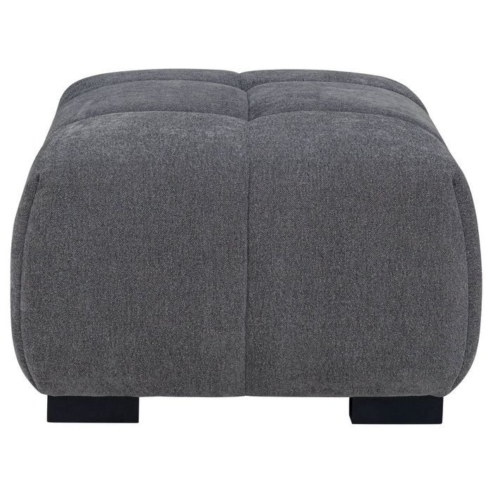 Octavia Upholstered Rectangular Ottoman Charcoal Grey - Walo Furniture