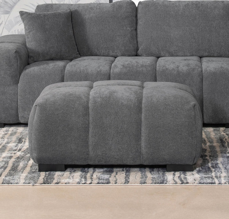 Octavia Upholstered Rectangular Ottoman Charcoal Grey - Walo Furniture