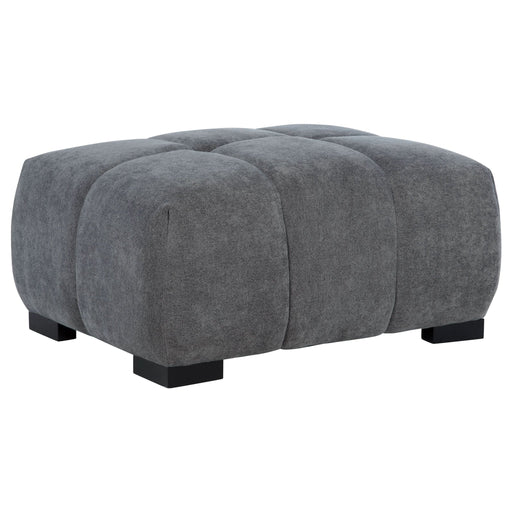 Octavia Upholstered Rectangular Ottoman Charcoal Grey - Walo Furniture