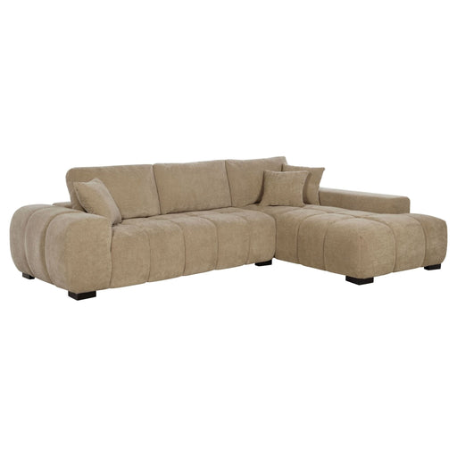 Octavia Upholstered Sectional Chaise Sofa Camel - Walo Furniture