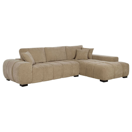 Octavia Upholstered Sectional Chaise Sofa Camel - Walo Furniture