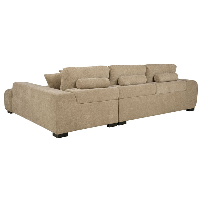 Octavia Upholstered Sectional Chaise Sofa Camel - Walo Furniture