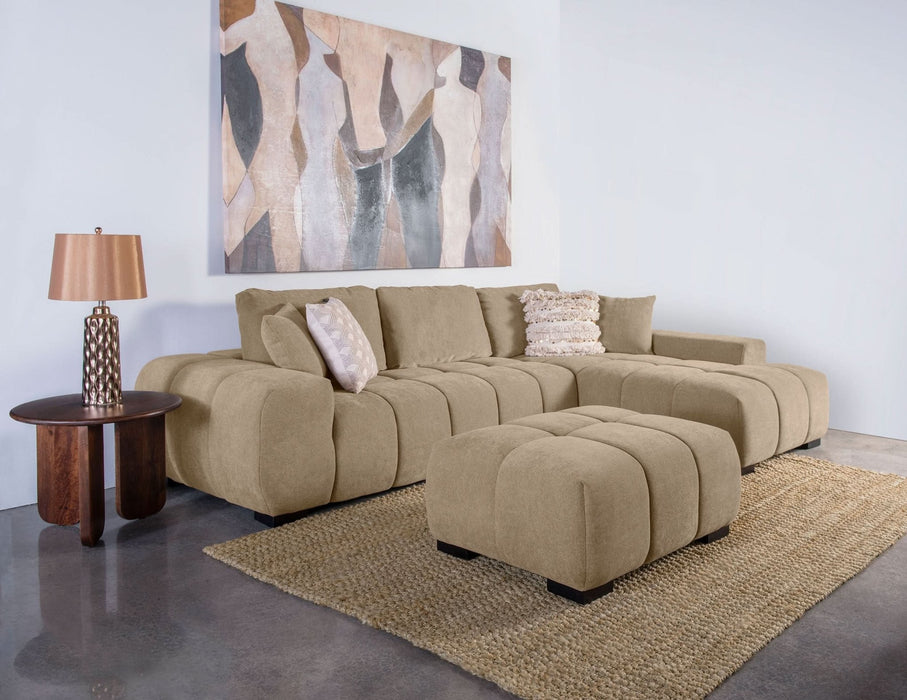 Octavia Upholstered Sectional Chaise Sofa Camel - Walo Furniture