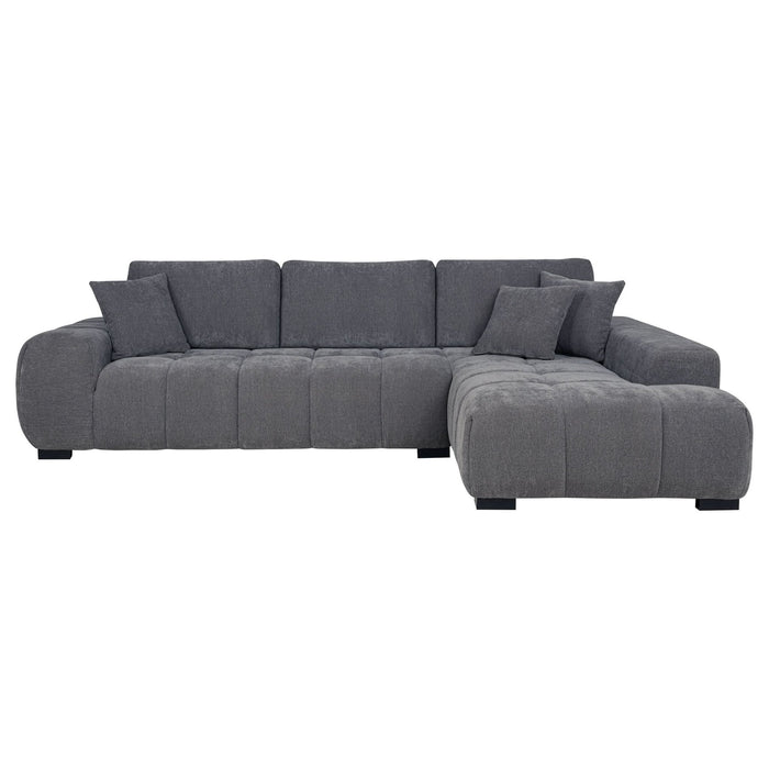 Octavia Upholstered Sectional Chaise Sofa Charcoal Grey - Walo Furniture