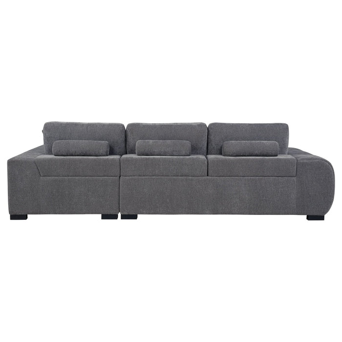 Octavia Upholstered Sectional Chaise Sofa Charcoal Grey - Walo Furniture