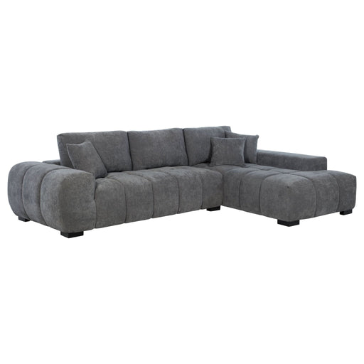 Octavia Upholstered Sectional Chaise Sofa Charcoal Grey - Walo Furniture