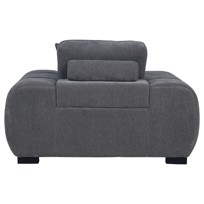 Octavia Upholstered Track Arm Accent Chair Charcoal Grey - Walo Furniture