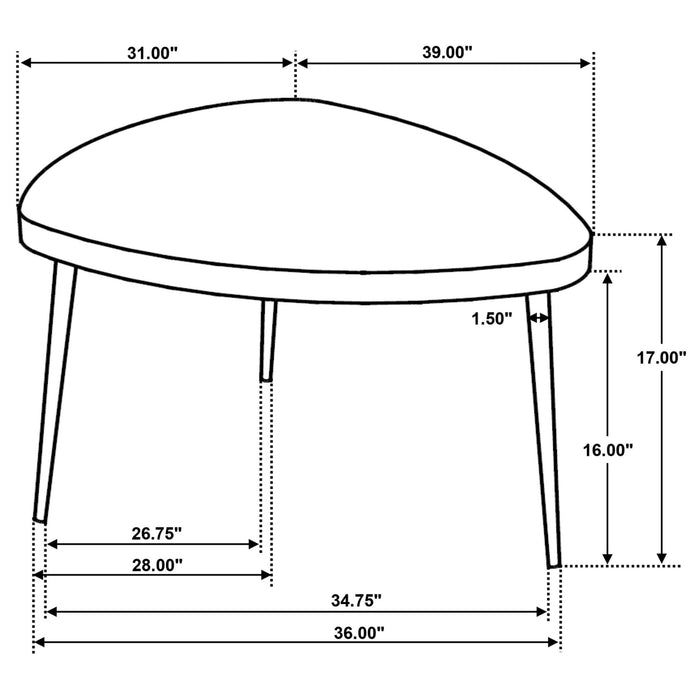 Odessa 3 - piece Triangular Coffee and End Table Set Black - Walo Furniture