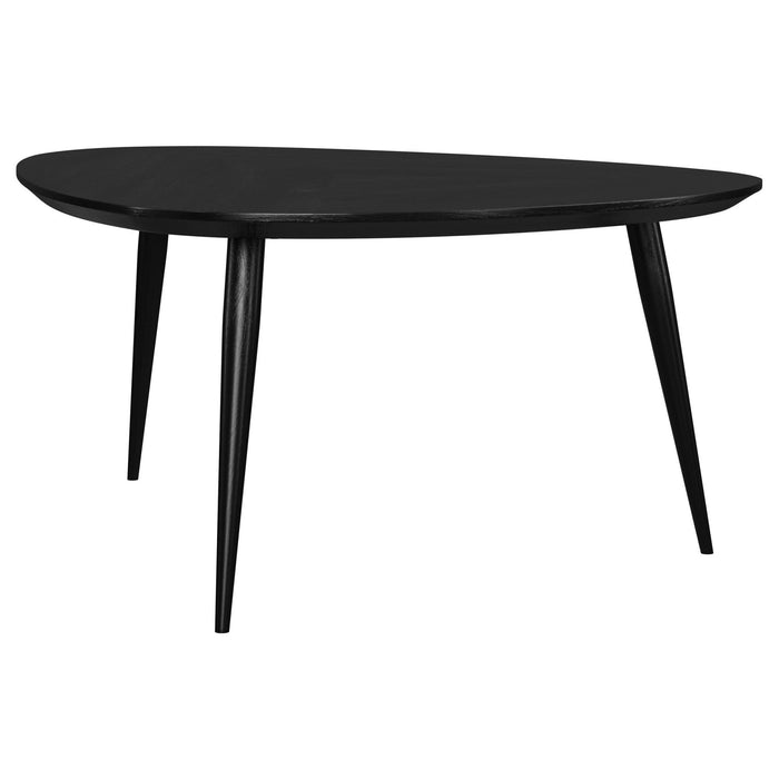 Odessa Triangular Solid Wood Coffee Table Black - Walo Furniture