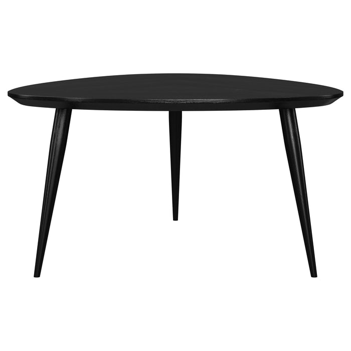 Odessa Triangular Solid Wood Coffee Table Black - Walo Furniture