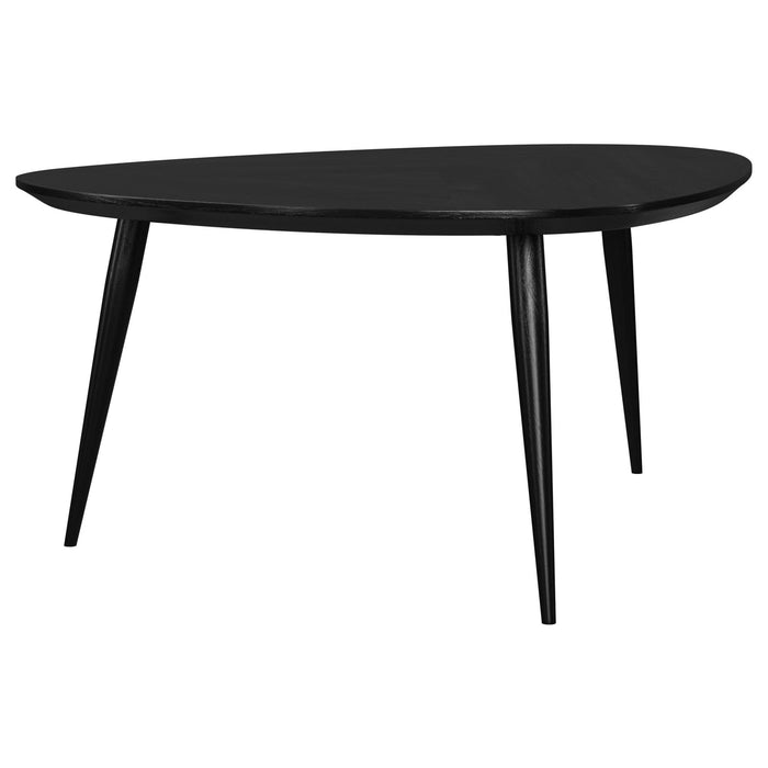 Odessa Triangular Solid Wood Coffee Table Black - Walo Furniture