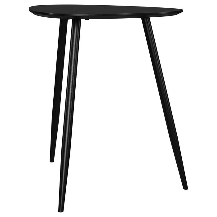 Odessa Triangular Solid Wood End Table Black - Walo Furniture