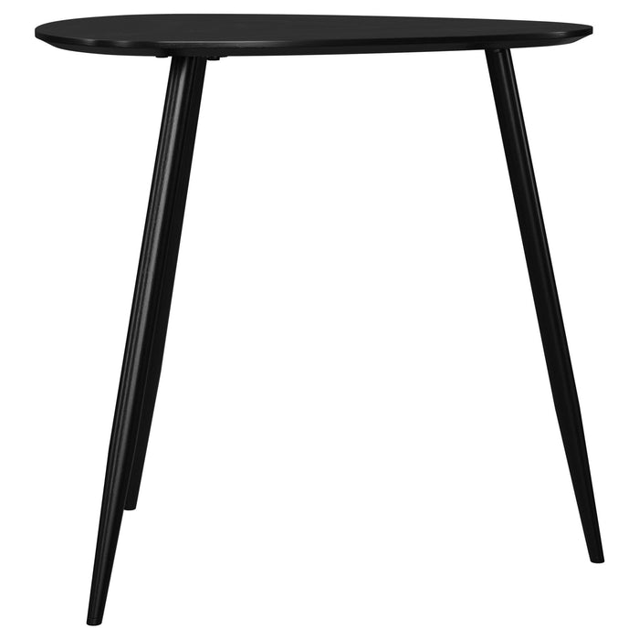 Odessa Triangular Solid Wood End Table Black - Walo Furniture