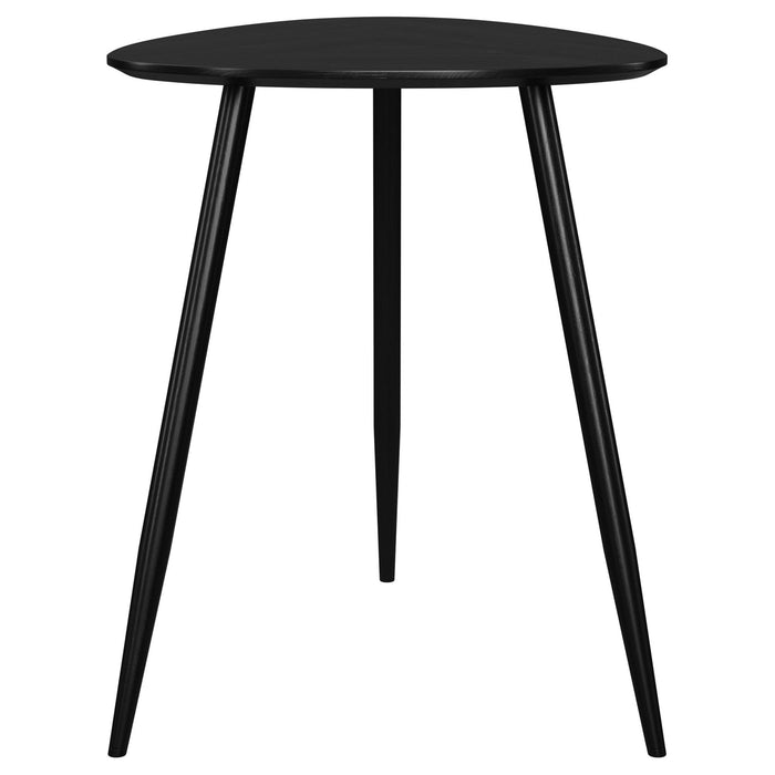 Odessa Triangular Solid Wood End Table Black - Walo Furniture