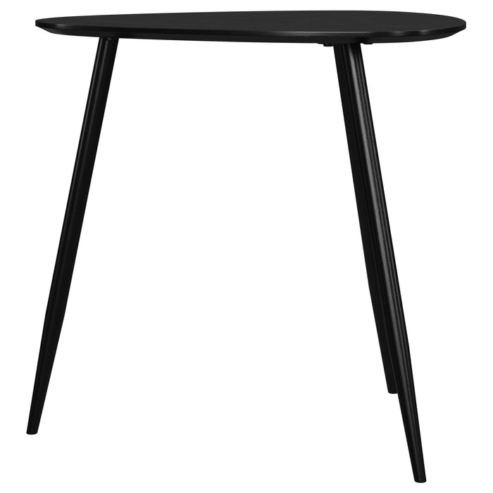 Odessa Triangular Solid Wood End Table Black - Walo Furniture