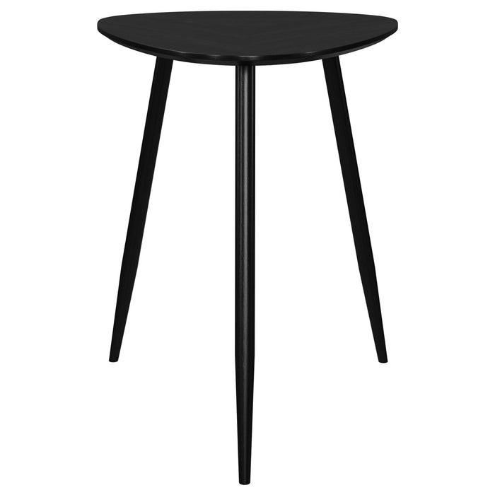 Odessa Triangular Solid Wood End Table Black - Walo Furniture