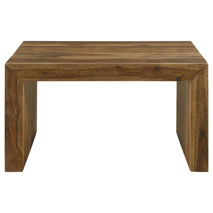 Odilia Square Solid Wood Coffee Table Auburn - Walo Furniture