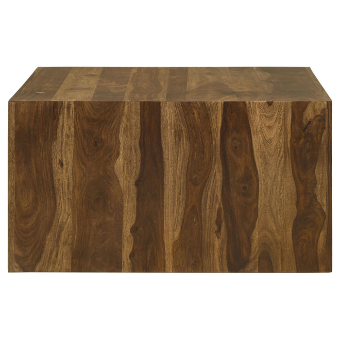 Odilia Square Solid Wood Coffee Table Auburn - Walo Furniture